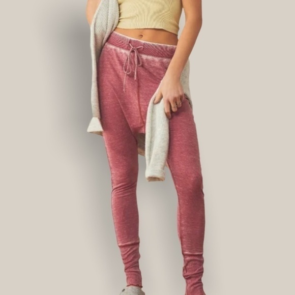 FREE PEOPLE NWT Cozy All Day Rose-Colored SOFT Harem Jogger Pants/Small - Picture 5 of 16